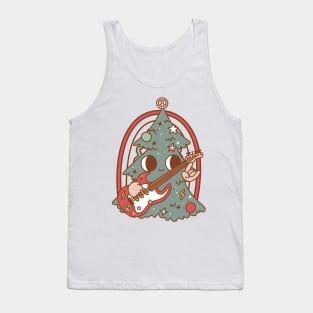 Groovy Christmas Tree With Guitar Tank Top